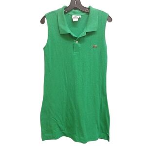 Lacoste Vibrant Green Sleeveless Polo Dress Size 10